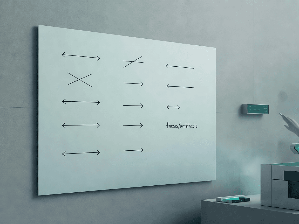 Abstract board with sparse expert annotation marks